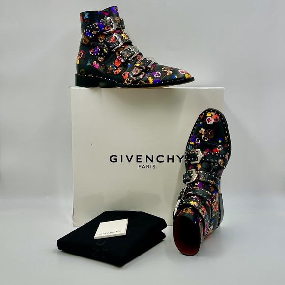Givenchy Night Pansy Stud & Buckle Drop-Kickers WOMENS SZ 38.5 - Picture 3 of 15